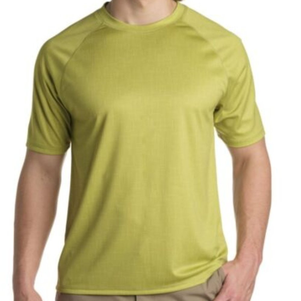 NEW - ZeroXposur Men's Short Sleeve Sun Protection Tee Lime green/Size Large
